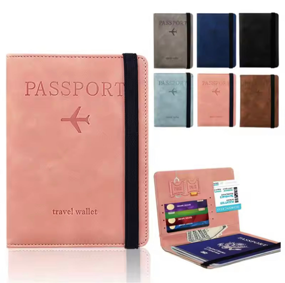 Vintage Style Passport Cover, Multifunction PU Leather Business Card Wallet, Travel Essential Cards Holder Vintage Style Passport Cover, Multifunction PU Leather Business Card Wallet, Travel Essential Cards Holder